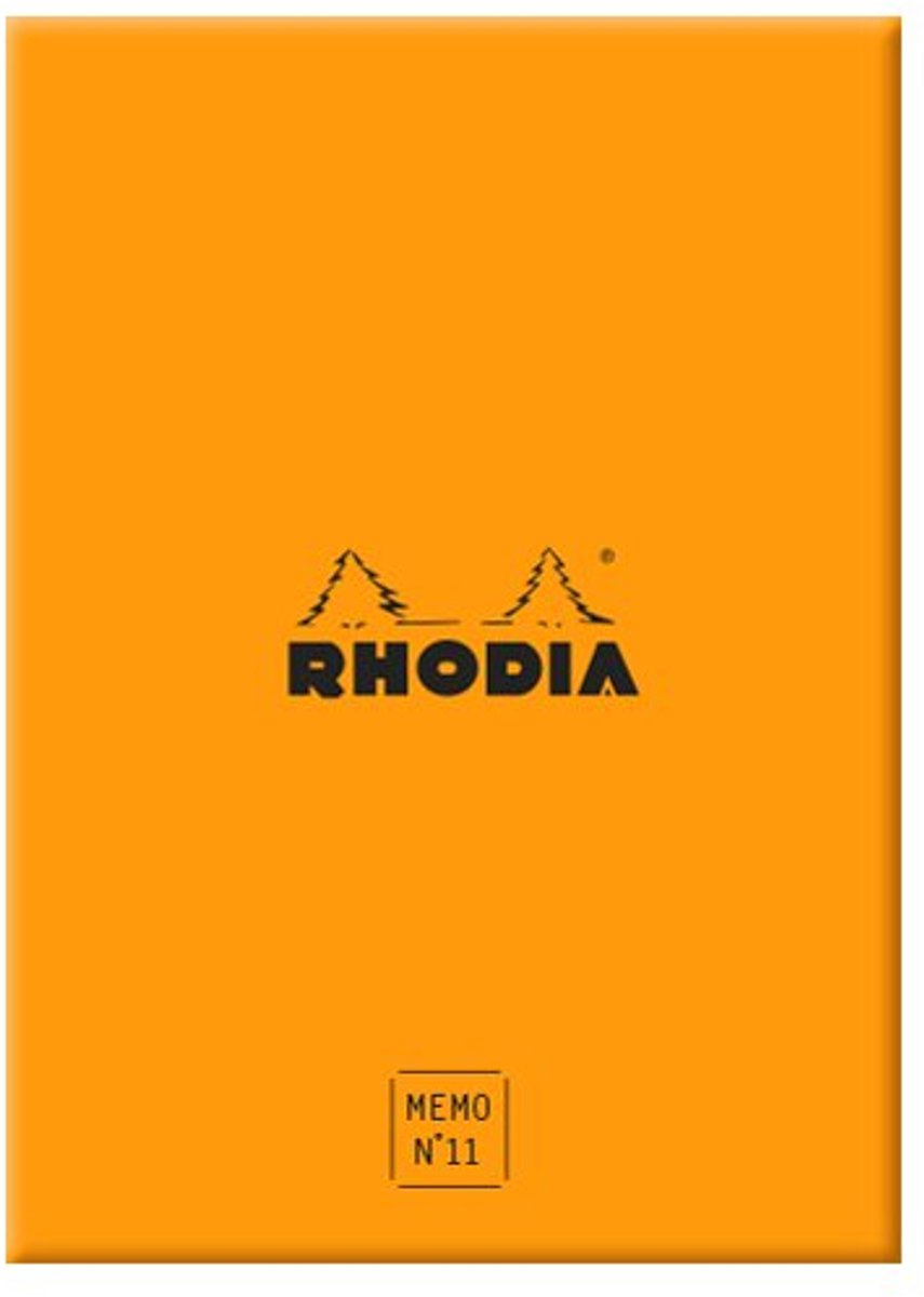 RHODIA memoblock No. 11, geruit, oranje, 85×115 mm