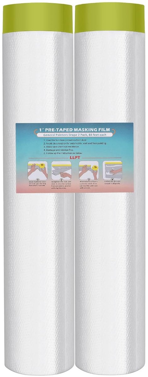 Cover Film en Zelfklevende Tape, 2 Rollen Transparante Beschermfolie voor Auto en Muur, 270 cm Lang, Ideaal voor Schilderwerk en Klussen