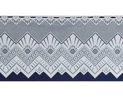 Jacquard vitrage - schelpbogen met volant - 30x175 cm, wit