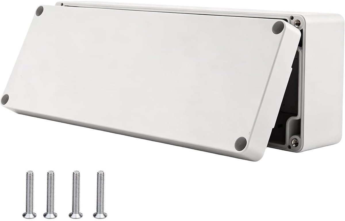 IP66 weatherproof ABS junction box, 300x80x55mm outdoor plastic enclosure, dustproof project box for wiring, sensors - ShopVlot