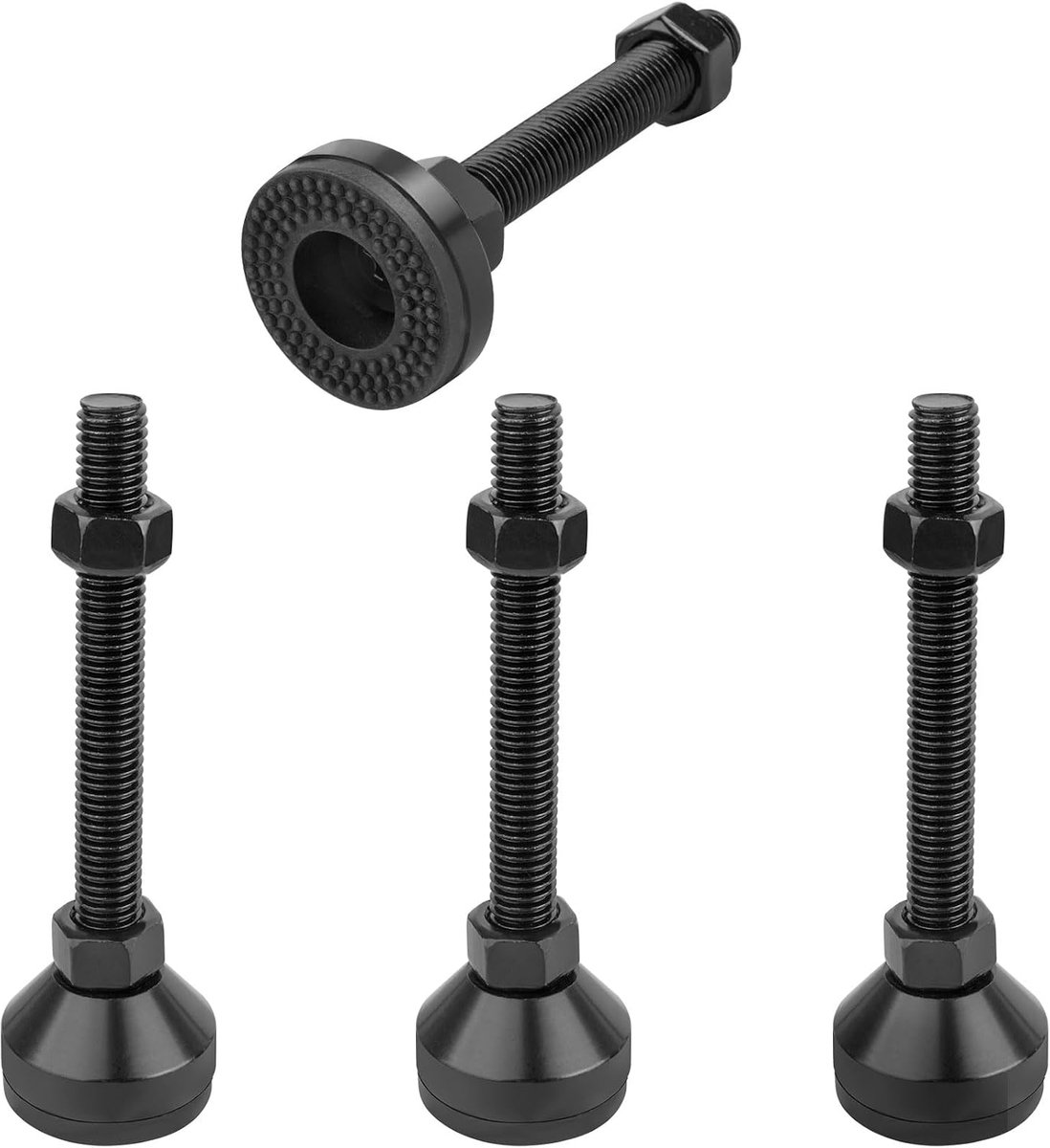 Nivelleringsvoeten verstelbaar M16 - anti-vibratie rubberen basis - robuuste krasbescherming - ShopVlot