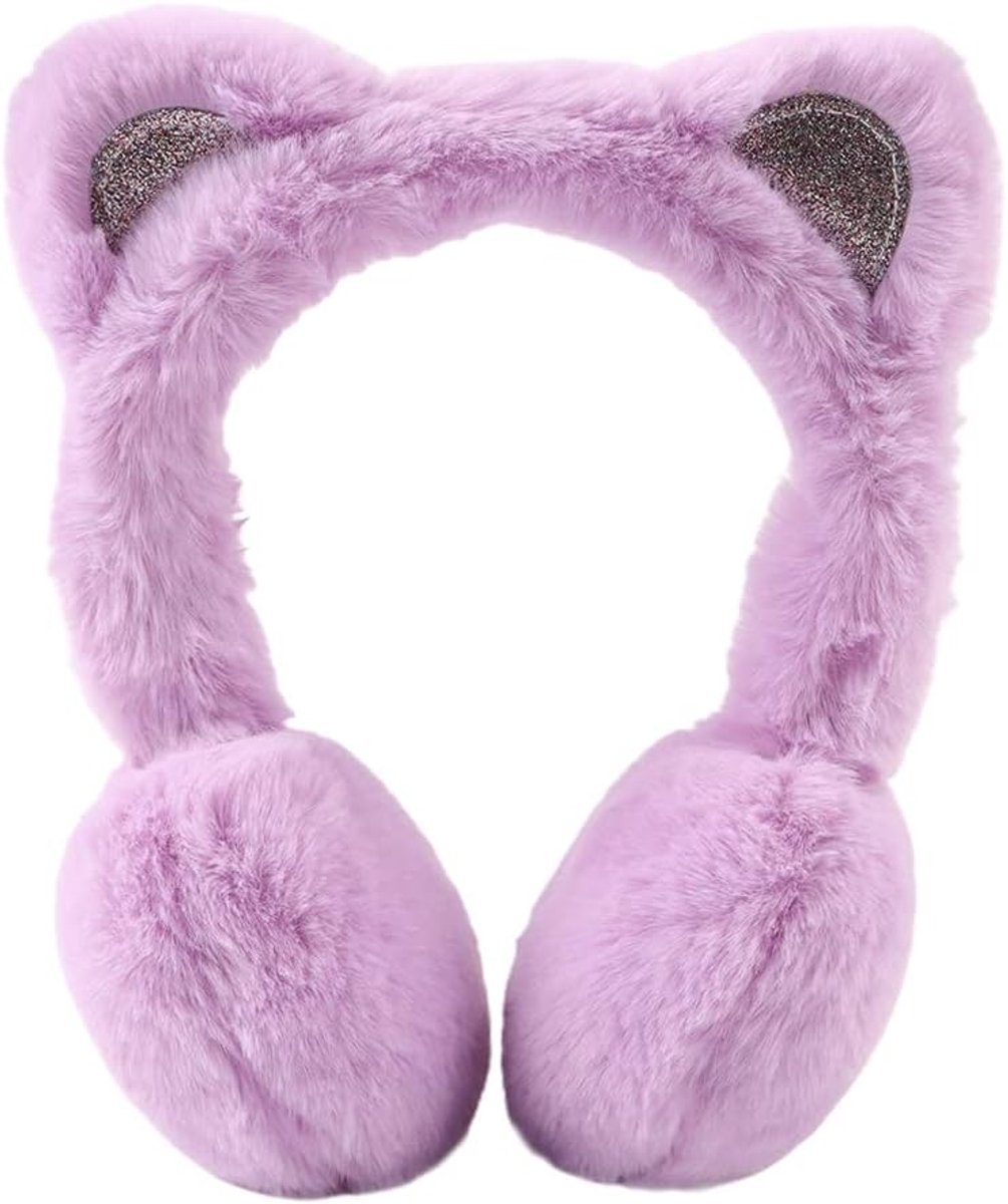 Oorkappen voor kinderen - One size - Paars met kattenoren - Ideaal voor koude dagen - ShopVlot