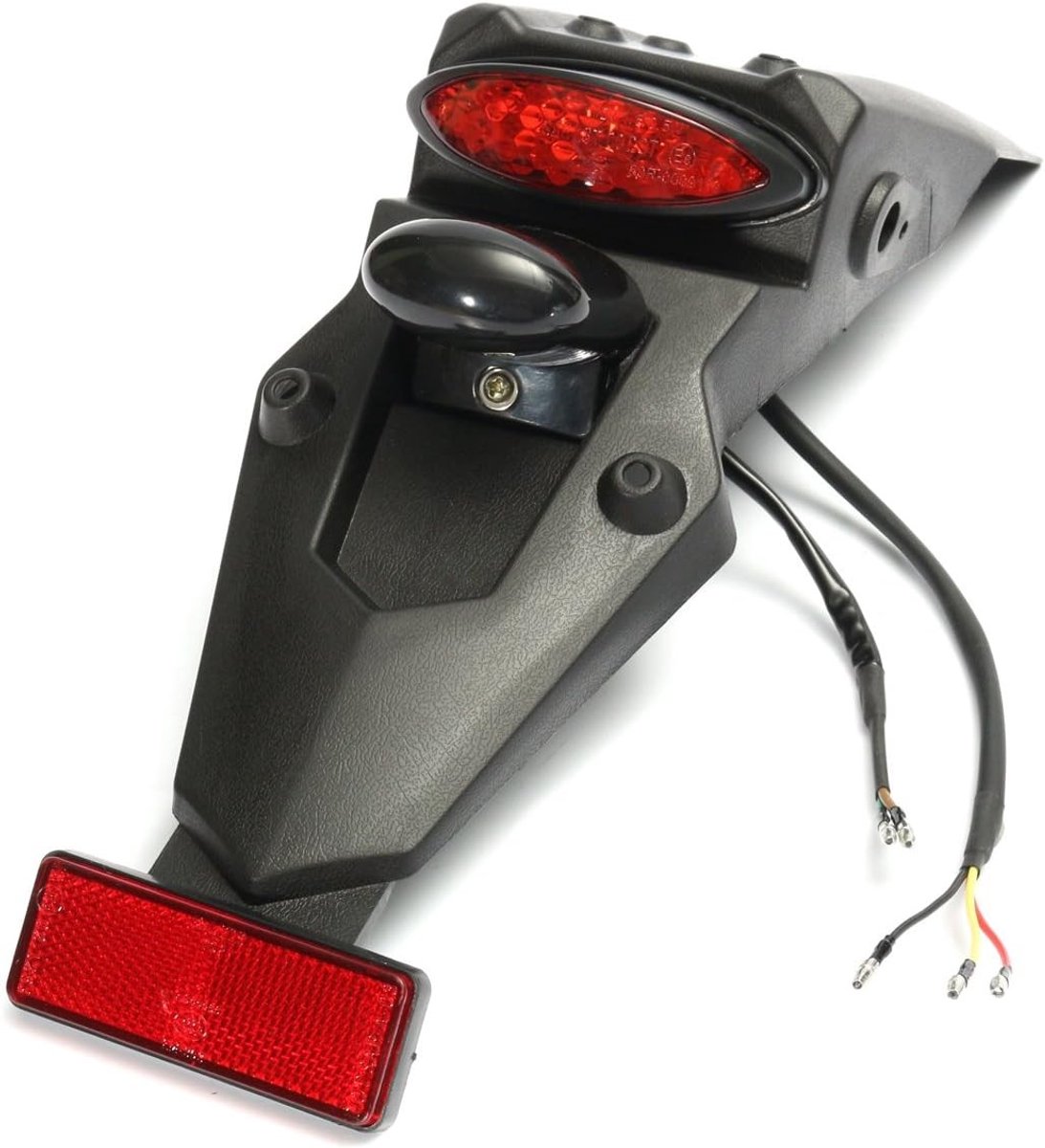 LED Spatbord Achterlicht - Zwart - 360 mm - Multifunctionele Achterlicht met Kentekenplaathouder - Voor MX Motocross en Dirt Bikes