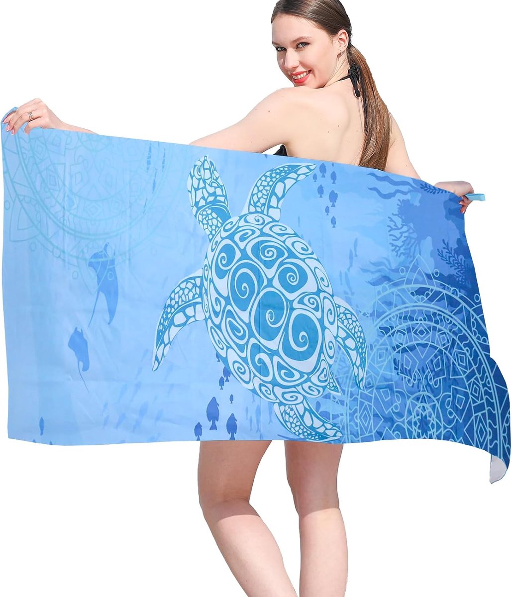 Strandhanddoeken voor volwassenen vrouwen mannen extra grote lichtgewicht sneldrogende zandvrije reishanddoek dubbelzijdig afdrukken voor zwemmen sport met mesh tas 80 × 180 cm B