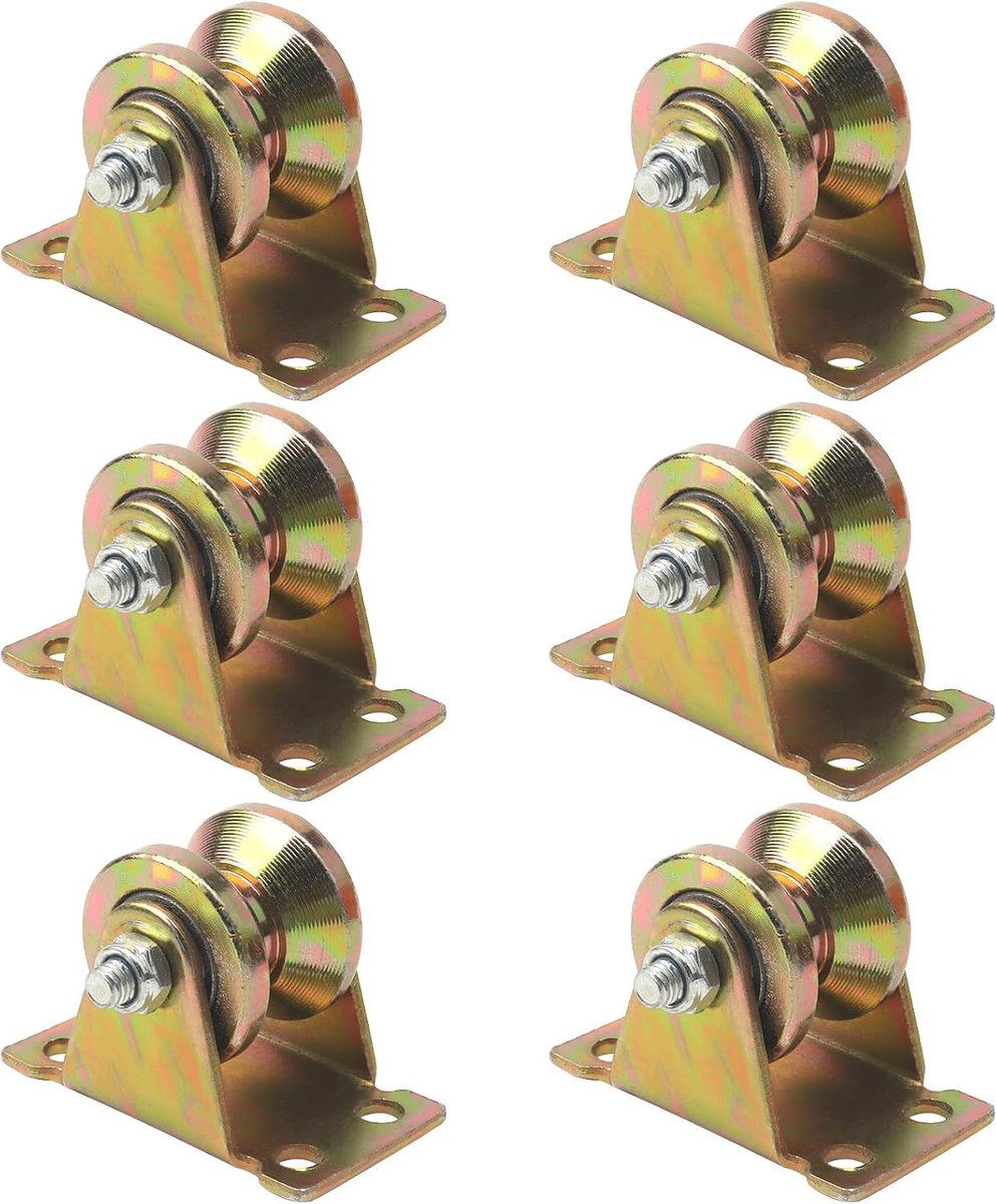 6 Pcs Pulleys for Ropes, V Groove Pulley, Cable Rollers with Ball Bearings, Steel Cable Roller, Pulley for Pulley - ShopVlot