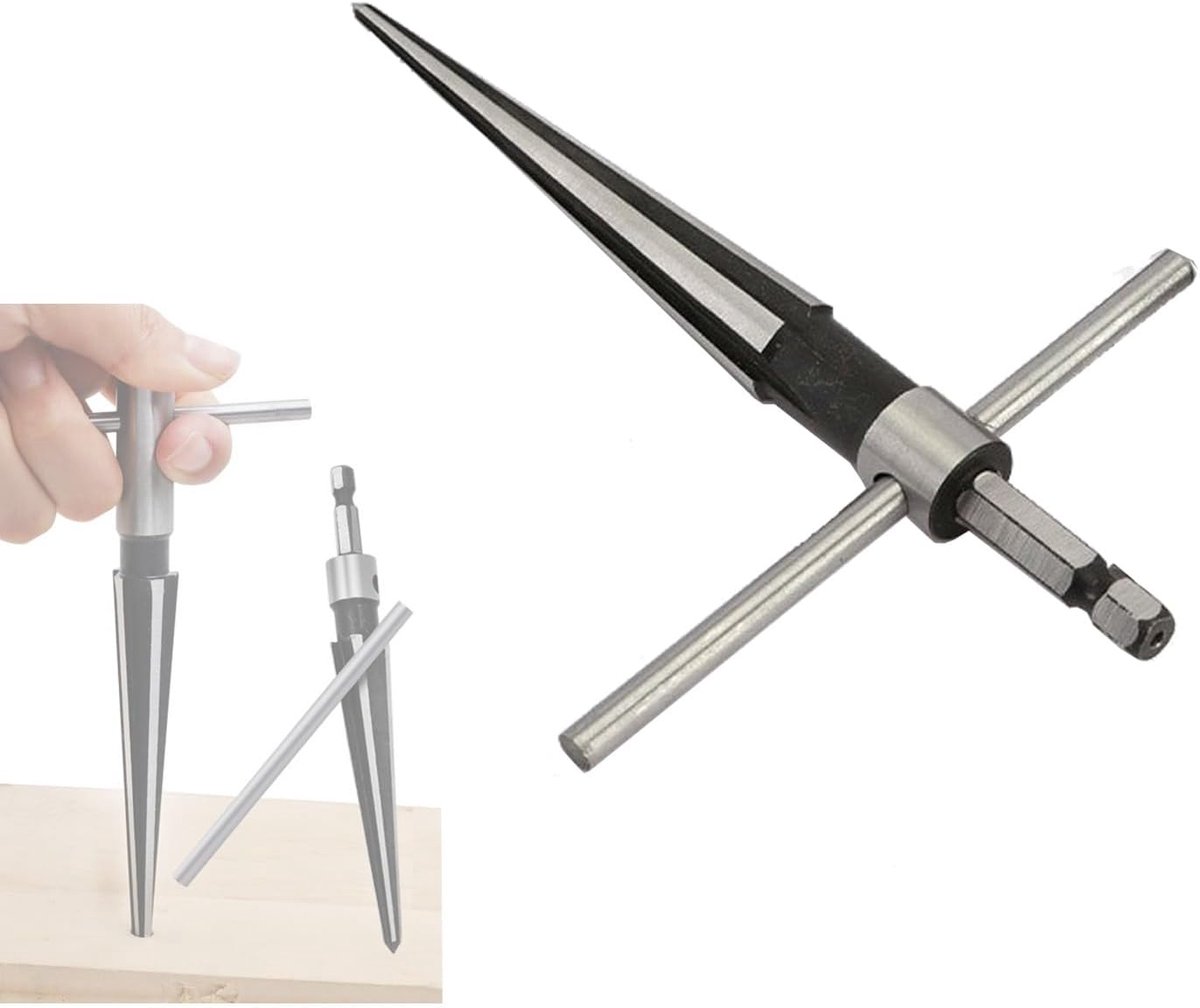 Taper Reamer 1/8"/3mm - 1/2"/13mm - T-vormige handgreep - Perfect voor hout en kunststof - ShopVlot