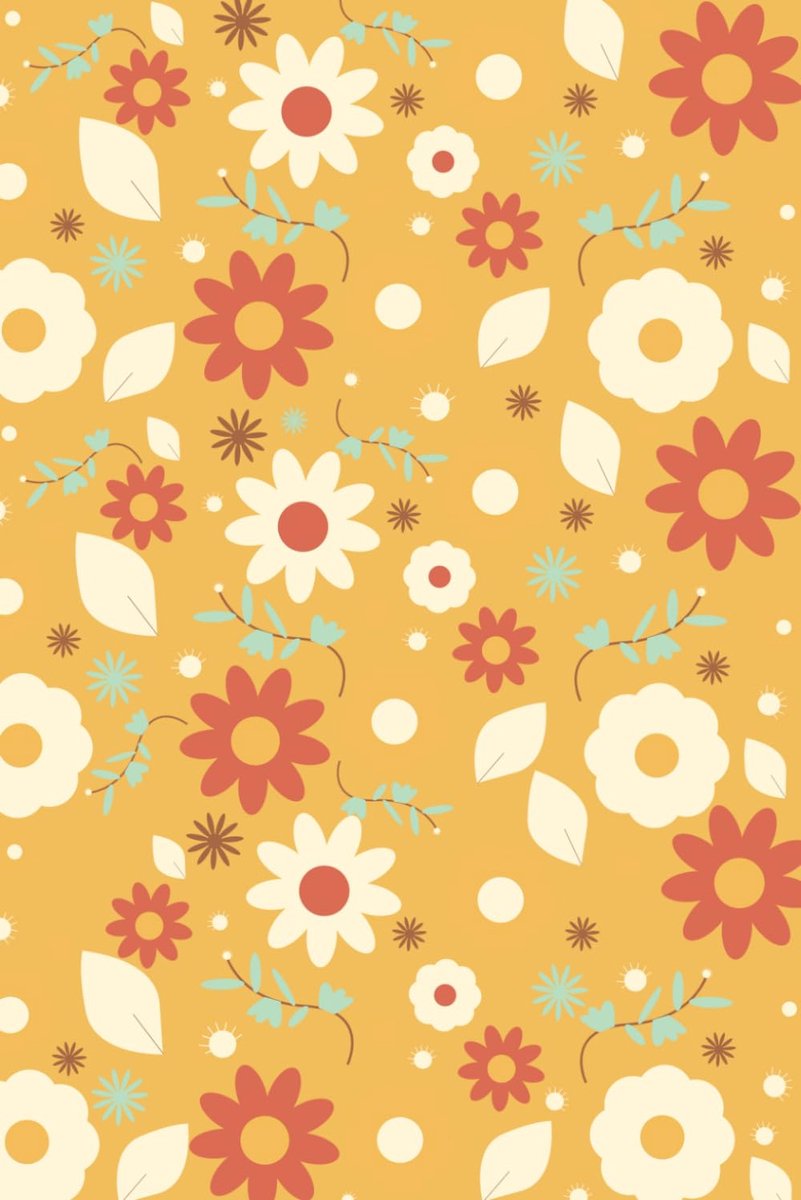 Mustard Yellow with Flowers: 6x9 lined notebook - ShopVlot
