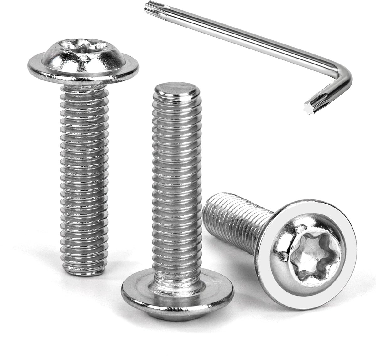 Tunejoy 30pcs M6 x 25mm Lens Head Screws with Flange Trox Lens Head Screw Hexagon Socket Stainless Steel A2 V2A Flange - ShopVlot