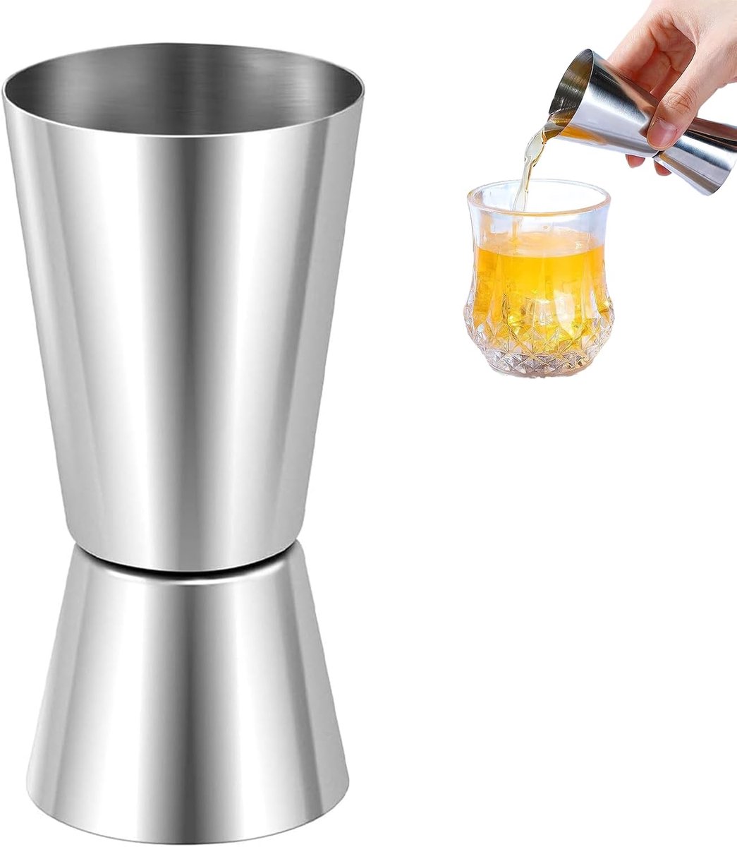 Cocktail maatbeker 2cl 4cl - RVS 304 barmaat - praktisch en compact - ideaal voor cocktails - ShopVlot