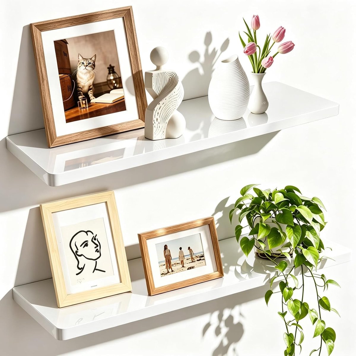 Witte wandplank set van 2 stuks, 30 cm - Ideaal voor opbergruimte, decoratie en organisatie
