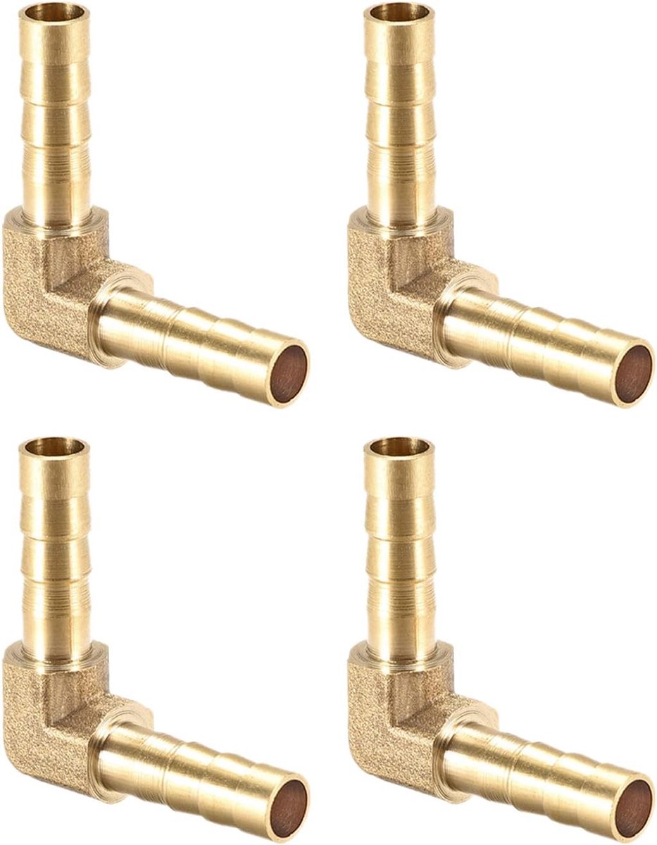 Hose connector 6mm - 90 graden messing elleboog - duurzame verbinding - ideaal voor slangen - ShopVlot