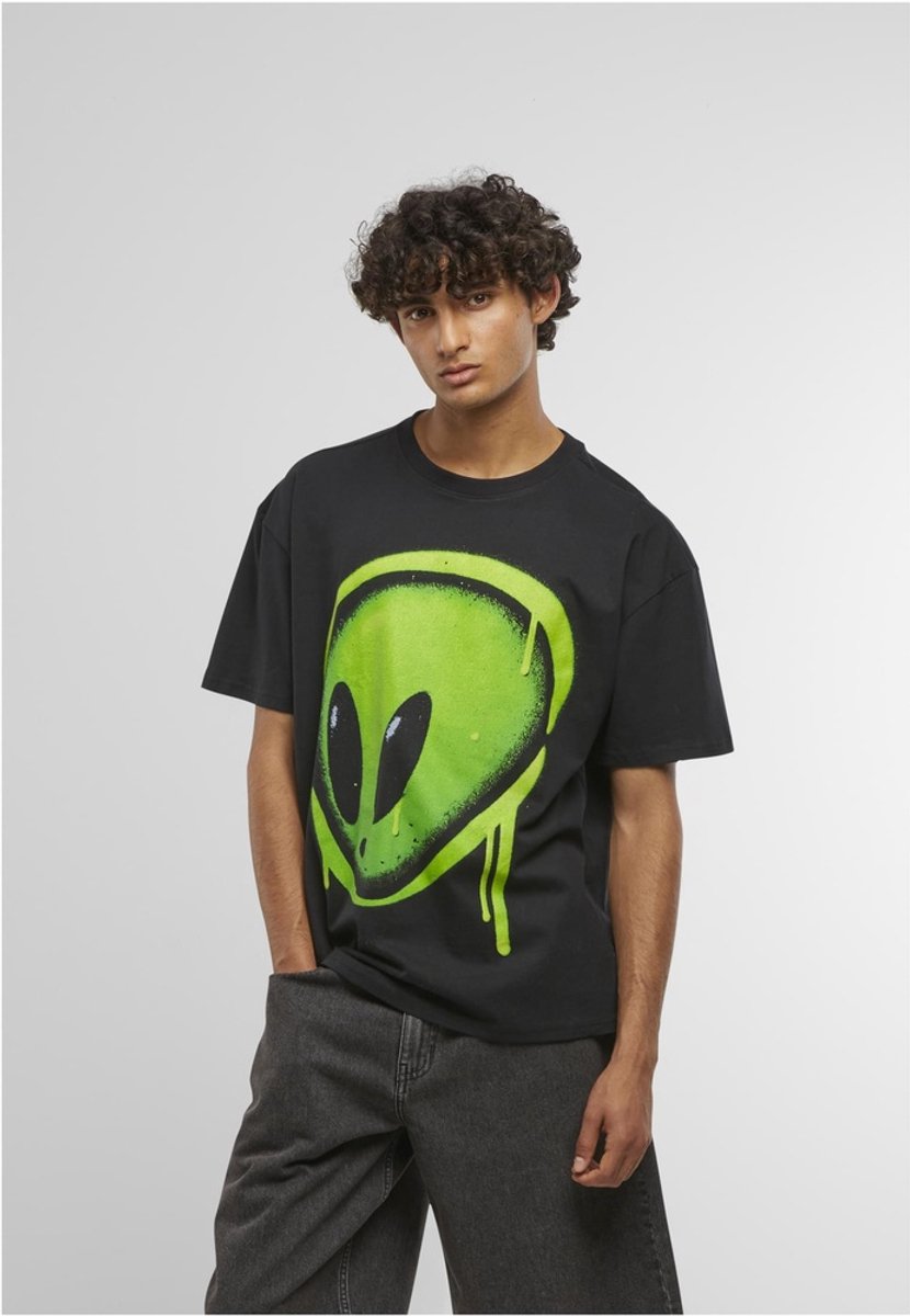 Mister Tee Dripping Alien Head Oversize Heren Tshirt 3XL Zwart
