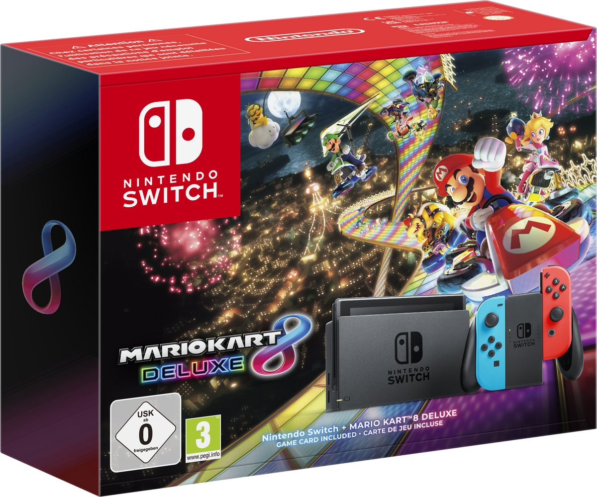 Nintendo Switch Console - Mario Kart 8 Deluxe Bundel - Blauw/Rood