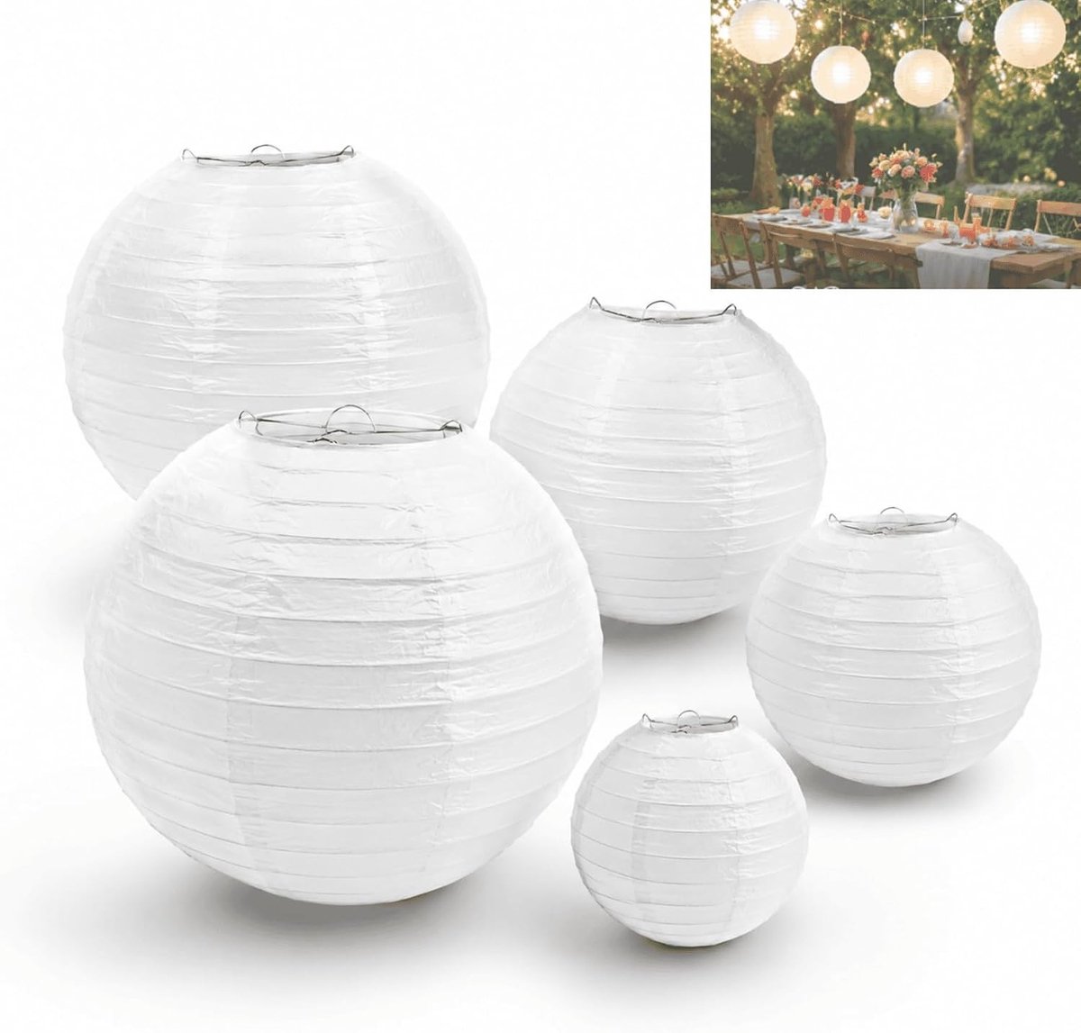 Papieren Lampenkap - Wit - 20 cm - Voor Doe-Het-Zelf Decoraties - Voor Feesten en Bruiloften