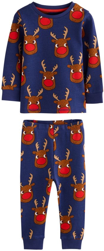 Next jongens kerstpyjama (blauw, rendieren)