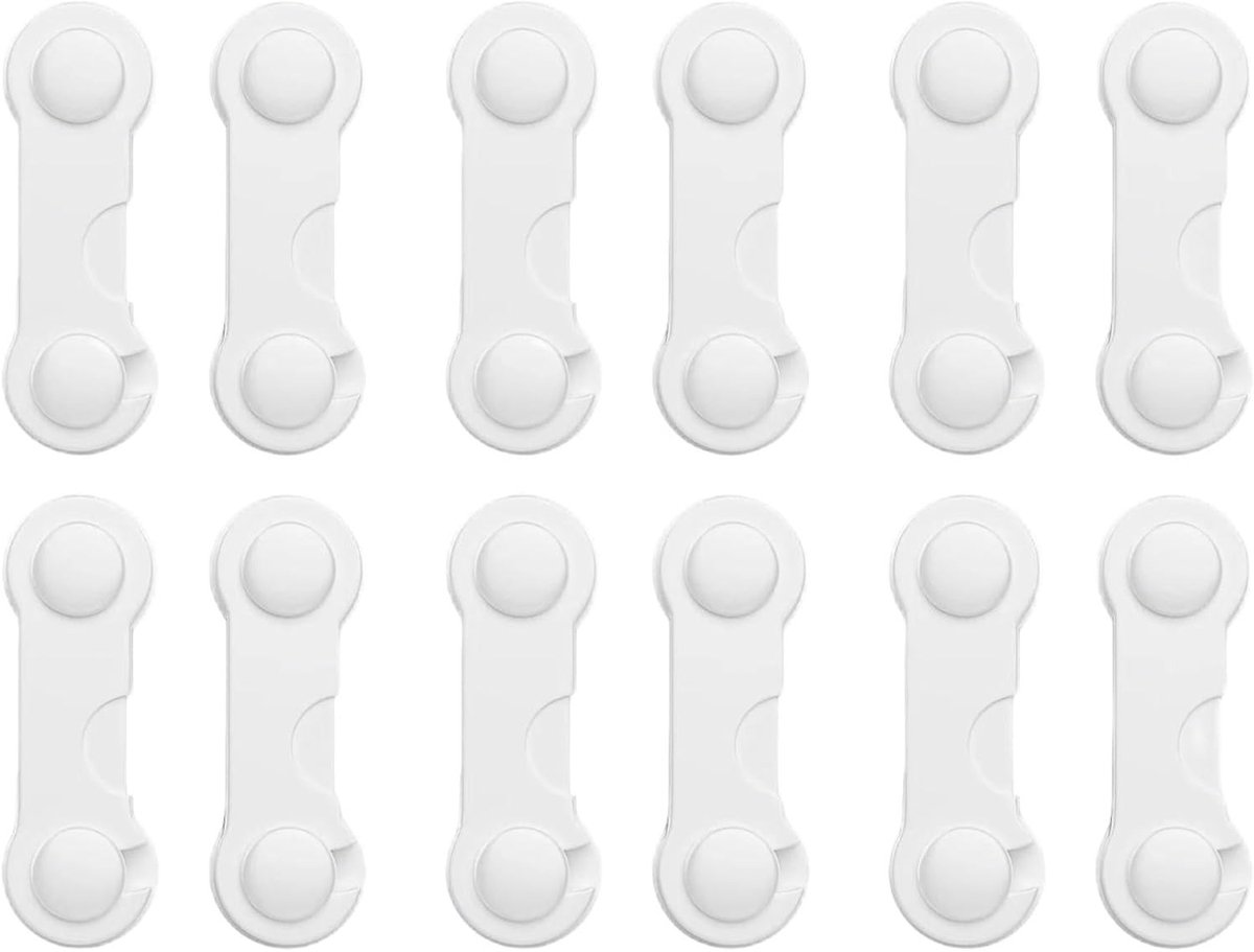 Veiligheidsloten voor Kinderen - 12 Stuks Zelfklevende Deursloten voor Kasten en Deuren, Kindveilige Oplossing