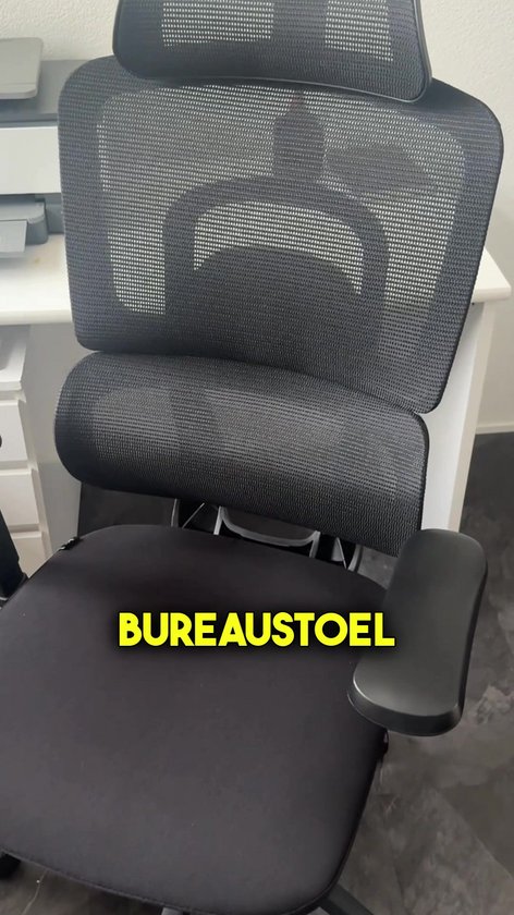 LorneCore Ergonomische Bureaustoel - Bureaustoelen voor Volwassenen - Gamestoel - 5 Verstelpunten - Mesh Rugleuning - 5D Armleuningen - NEN-EN1335 - Office Chair - Zwart