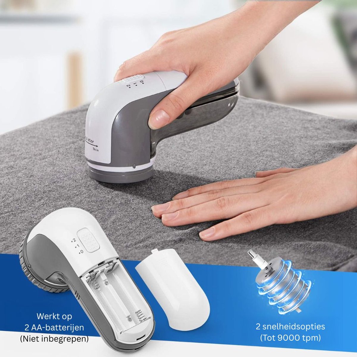 DailySupplies® Pluizenverwijderaar Electrisch - Ontpluizer voor Kleding - Pluizentondeuses-Grijs