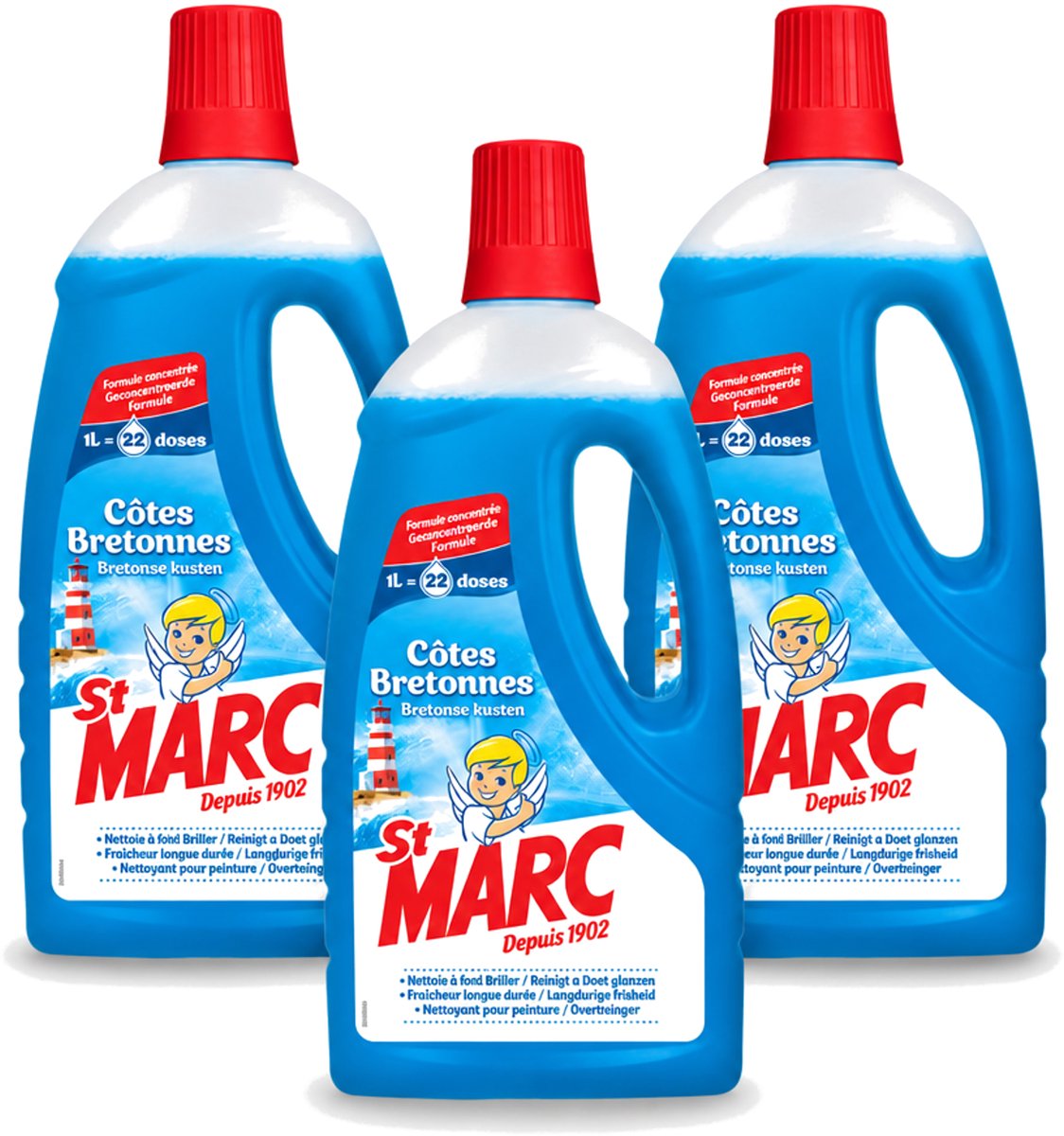 3 x St. Marc - Allesreiniger - 22 Dossissen - 1L - Bulkverpakking - 3 stuks