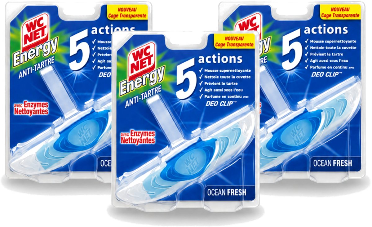 3 x WC Net - Toiletblok - Ocean Fresh - 1 Blokje - Voordeelverpakking - 3 stuks