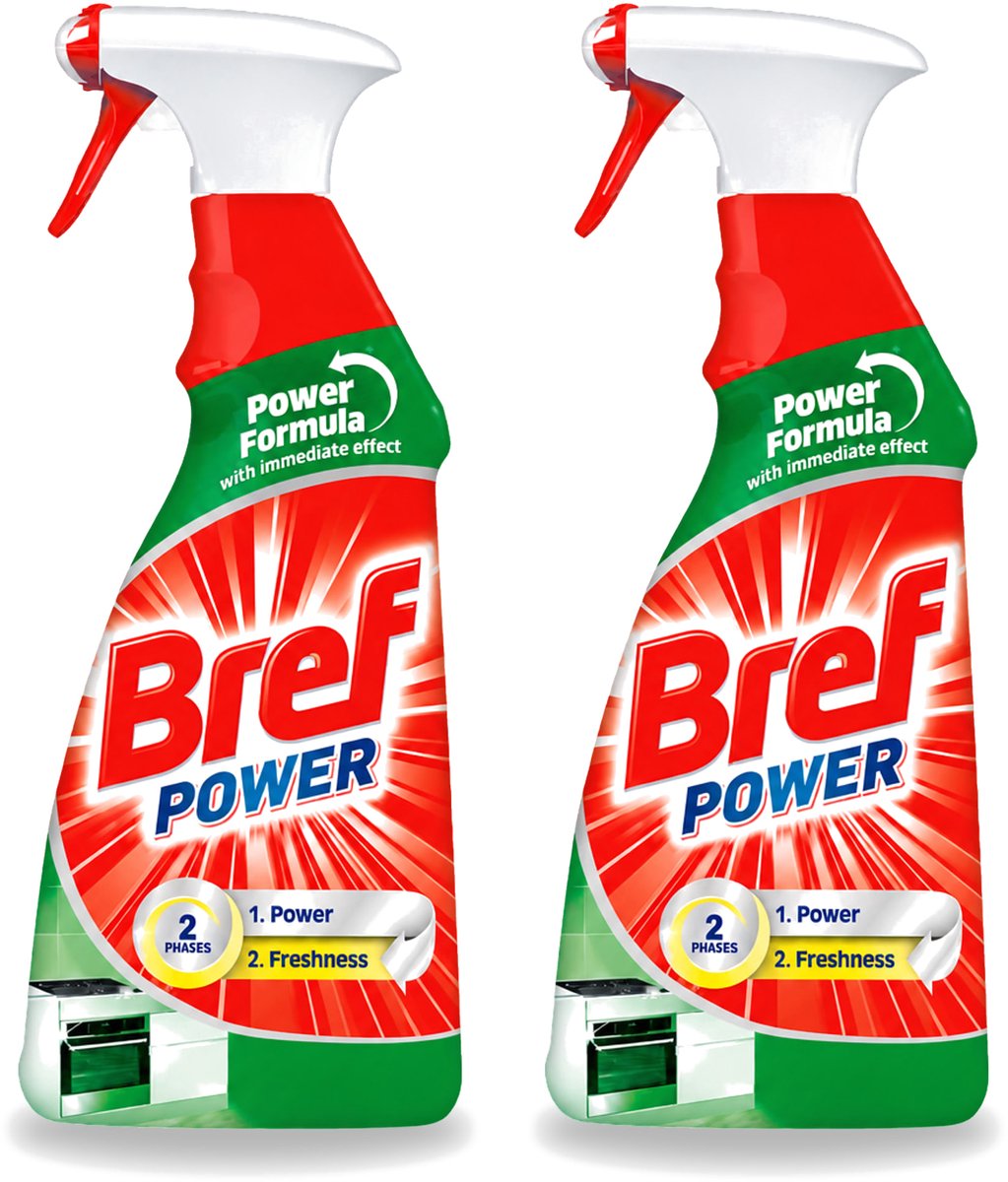 2 x Bref Power - Keukenreiniger - Spray - Ontvetter - 750 ml - Bulkverpakking - 2 stuks