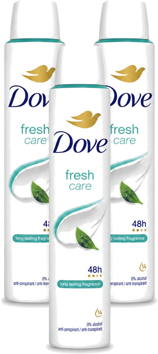 3 x Dove – Deodorant Spray – Fresh Care – 200 ml - Voordeelverpakking - 3 stuks