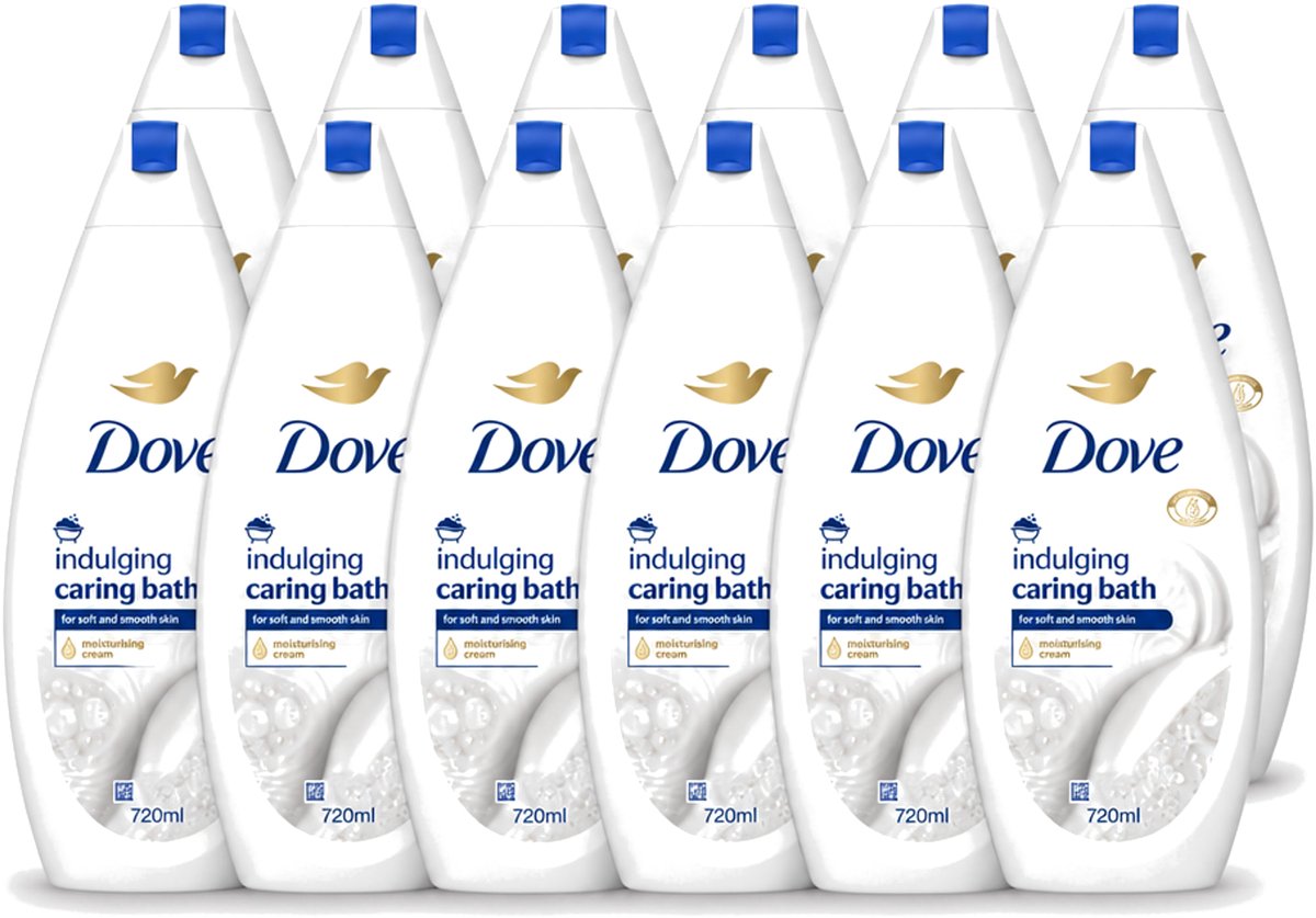 12 x Dove – Badcrème – Indulging Cream – 720 ml - Voordeelverpakking - 12 stuks