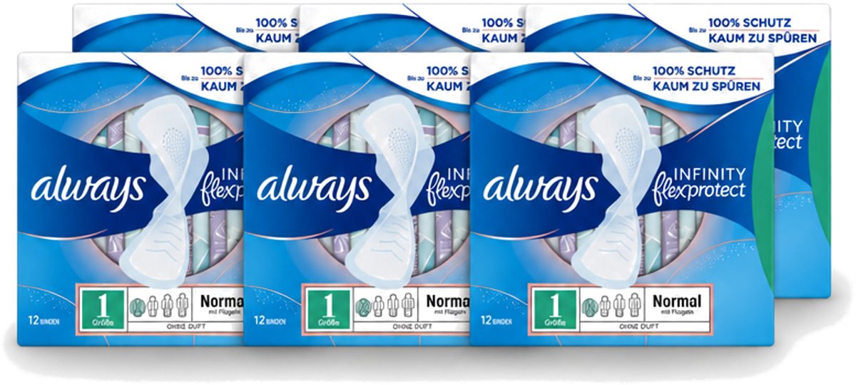 6 x Always – Maandverband – Infinity Normal - 12 Maandverbanden - Voordeelverpakking - 6 stuks
