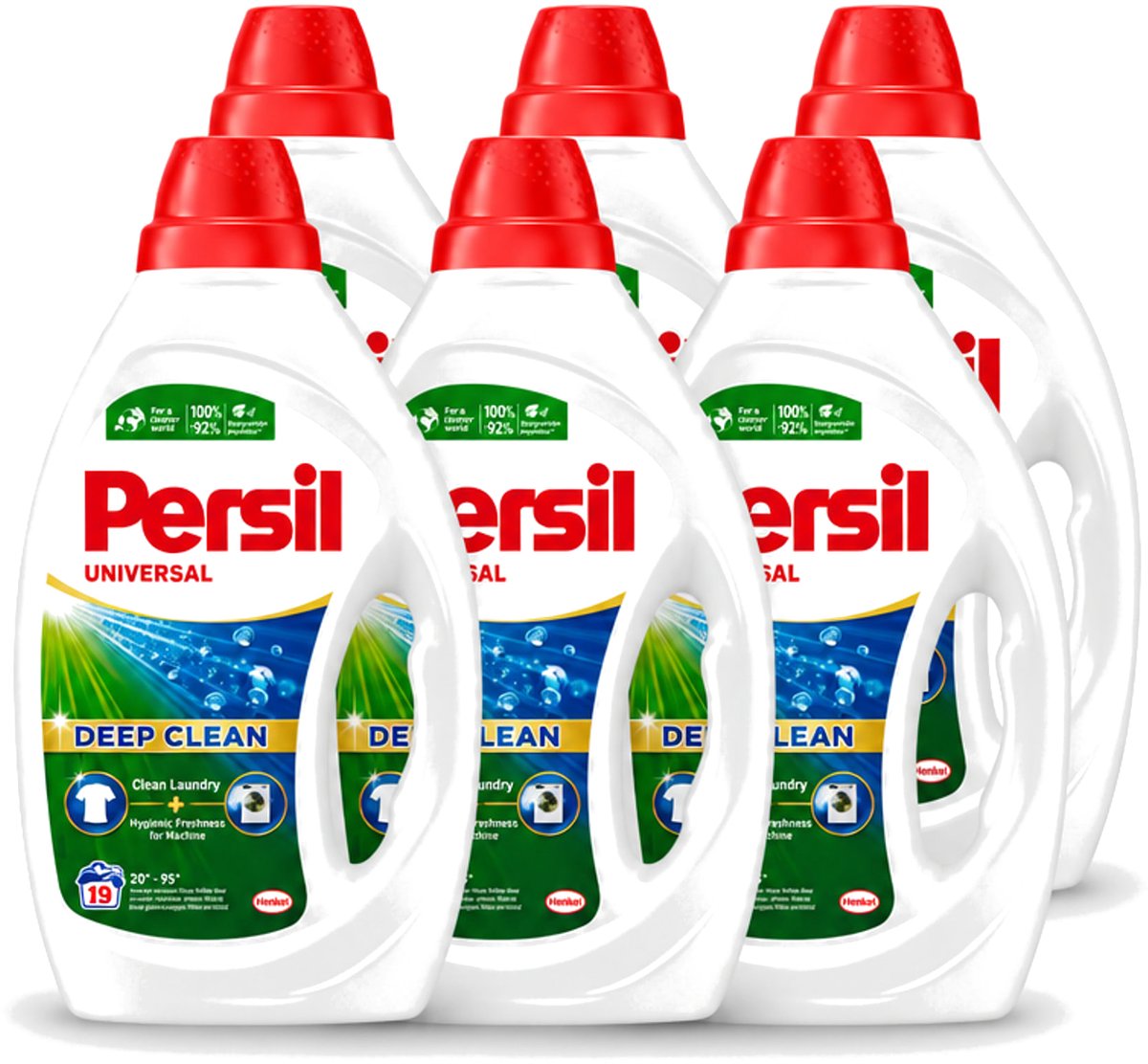6 x Persil Universal - Deep clean - Vloeibaar Wasmiddel - Witte en Gekleurde Was - 19 Wasbeurten - Voordeelverpakking - 6 stuks