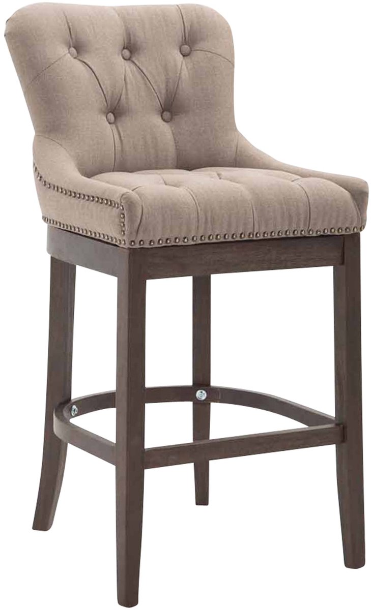 Barkruk - Zithoogte 74 cm - Stof - Taupe