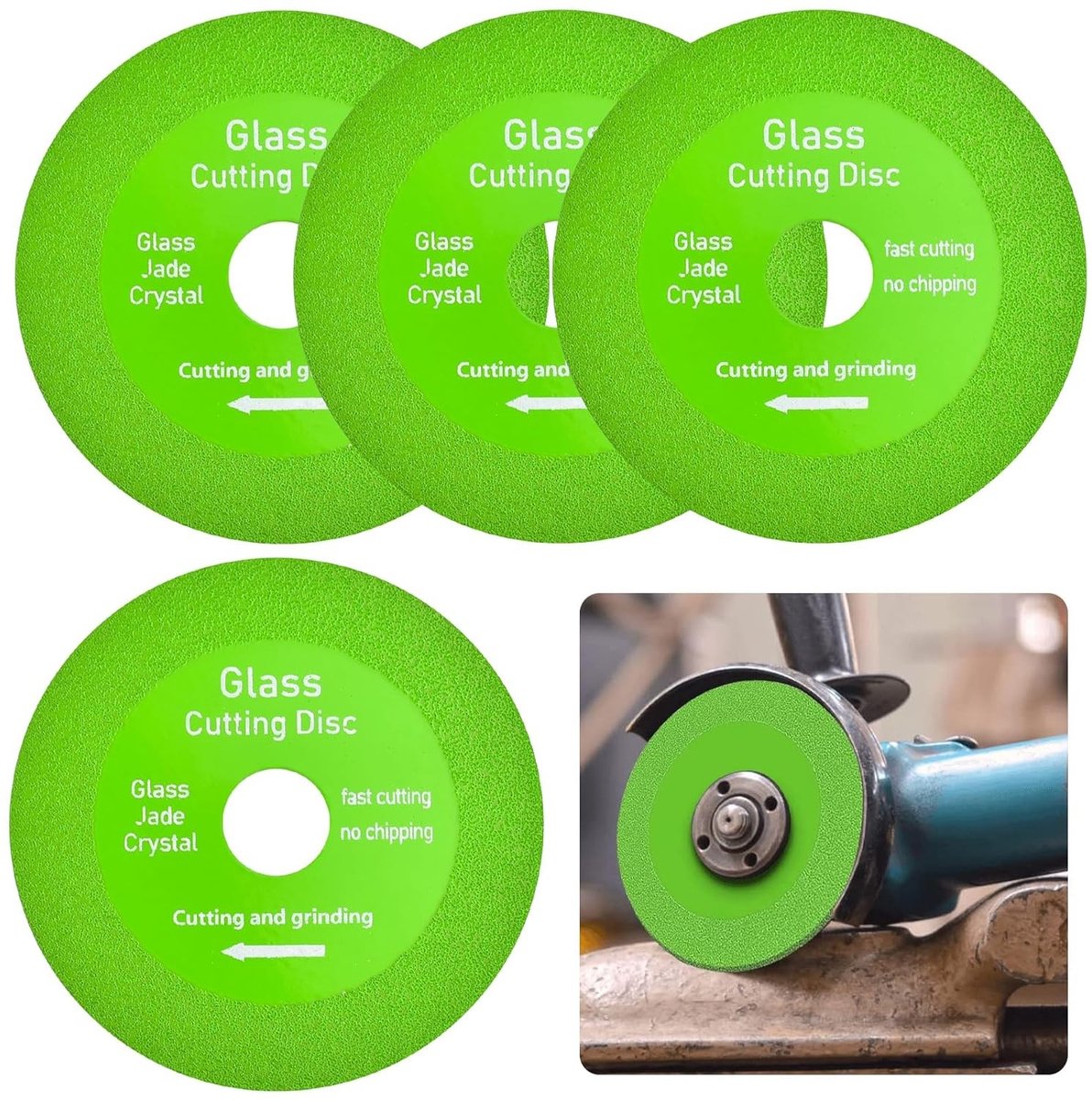 Glasdisc 100 mm - Set van 4 stuks voor het snijden van glas met diamantcoating en hoge precisie