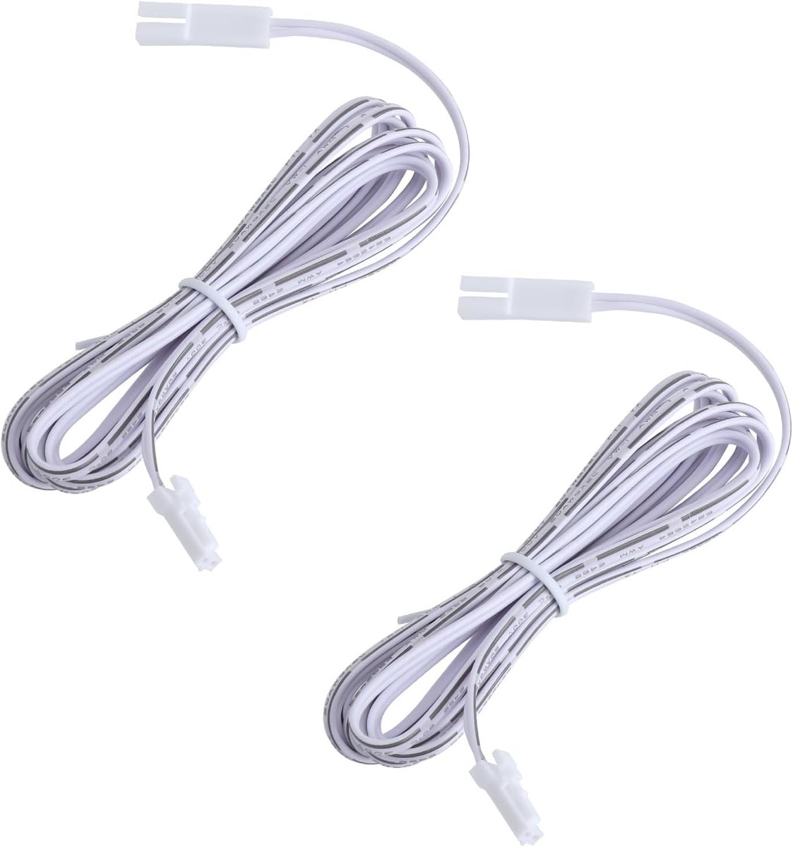 LED Verlengkabel 2 m Wit - Set van 2 Aansluitkabels met Mini Plug voor LED Verlichting, Geschikt voor Keukenlamp, Plafondlamp en Kastverlichting