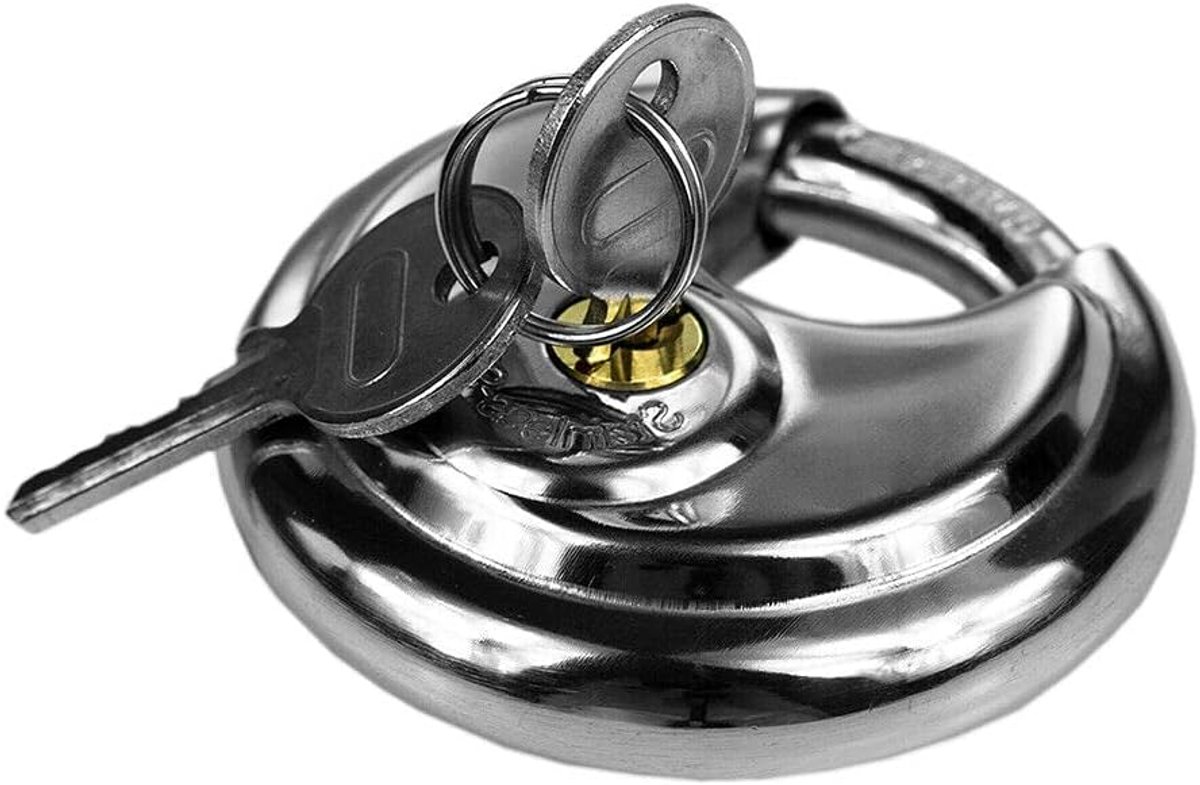 Round lock Ø70mm + 2 keys padlock car trailer cabinet lock - ShopVlot