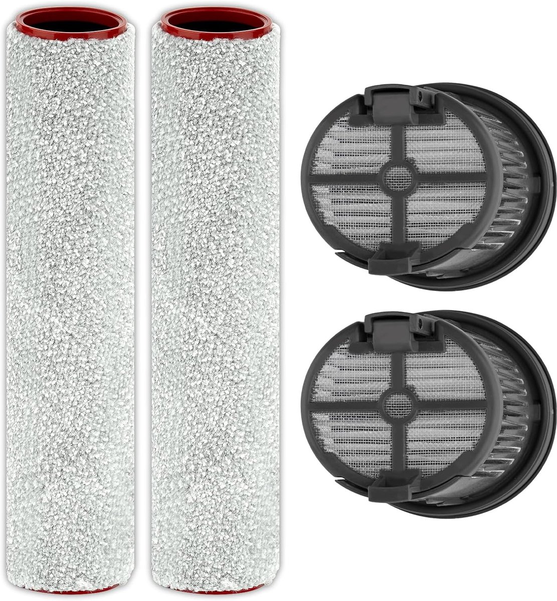 Vervangende borstelrollen en HEPA-filters - 4 stuks - Geschikt voor Mova X4 Pro/M10 - Verhoogt de reinigingsprestaties - ShopVlot