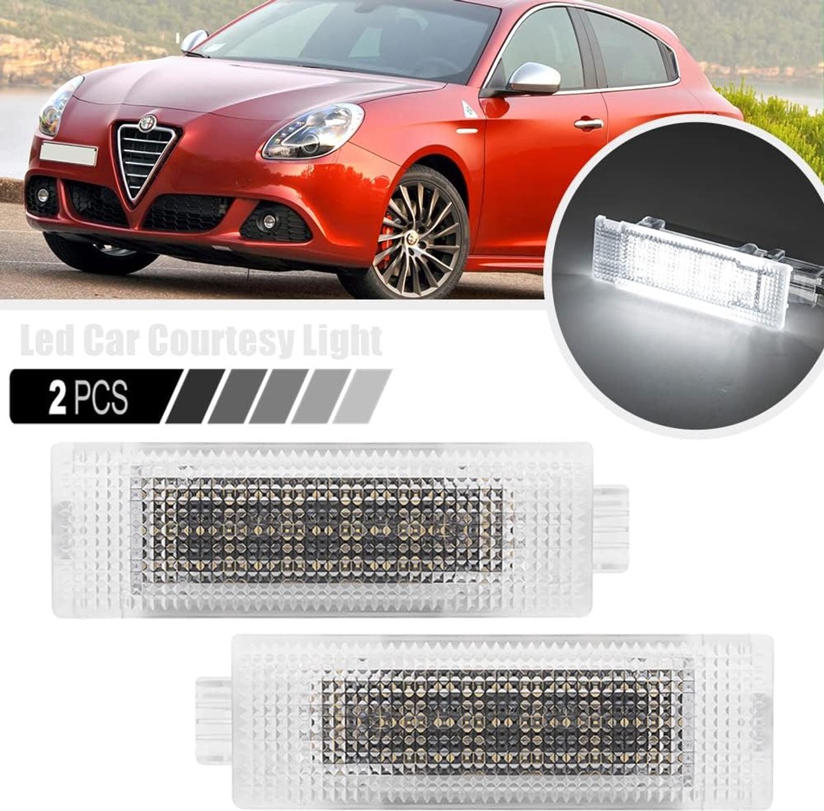 LED Deurlampen Wit - Hoogwaardige PC Materialen - Waterdicht en Corrosiebestendig - Voor Alfa Romeo - ShopVlot