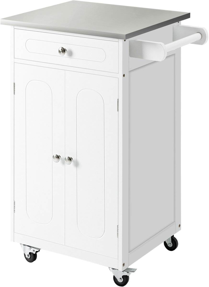 Keukenwagen - Mobiele opbergwagen met praktische vakken voor keuken, badkamer en woonkamer - model 152