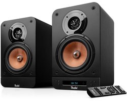 Teufel ULTIMA 25 ACTIVE 2 - Bluetooth boekenplankspeakers met geïntegreerde AV-receiver - Dolby Audio - DAB+ /FM-radio - Bluetooth 5.0 aptX - HDMI ARC CEC - Night Black