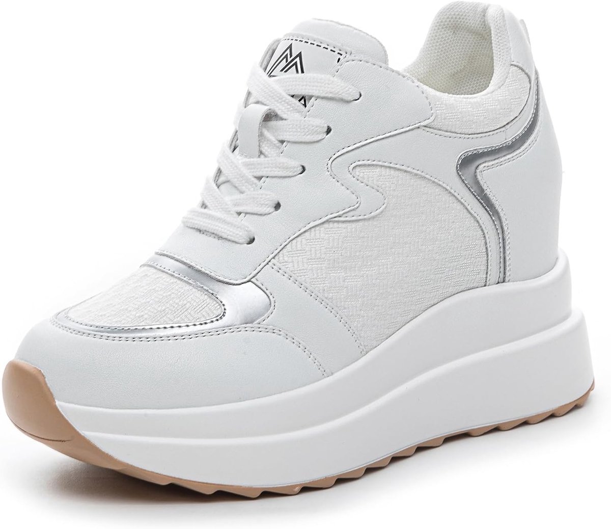 Women's Wedge Heel, High Shoes, Raised Inner Shoes, Fashion Platform Breathable Trainers with 10 cm Heel - ShopVlot
