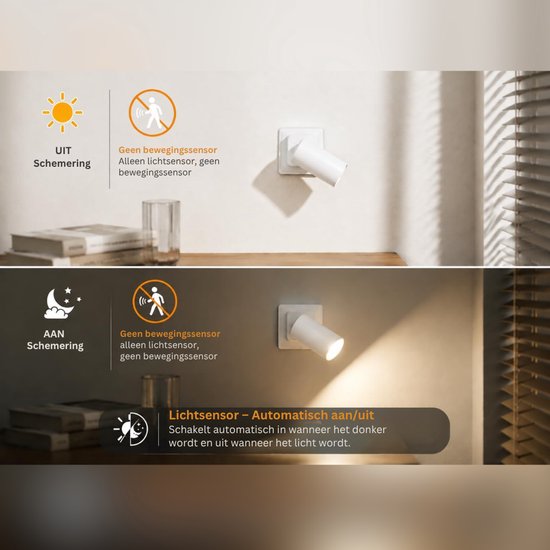 ZRNS® Stopcontact Lampje - Stekkerlamp Instelbare Helderheid - Stekker Lamp - Met Schemeringssensor - Wit van Zrns — afbeelding 2