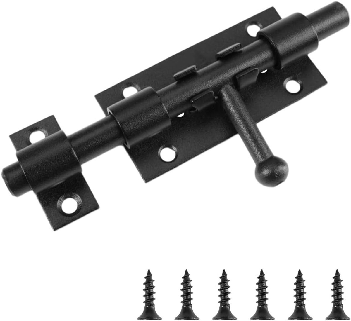 Deurveiligheidsbolts van roestvrij staal 125x35mm met 6 schroeven, schuifdeurslot met padlock gat voor kasten, ramen en poorten
