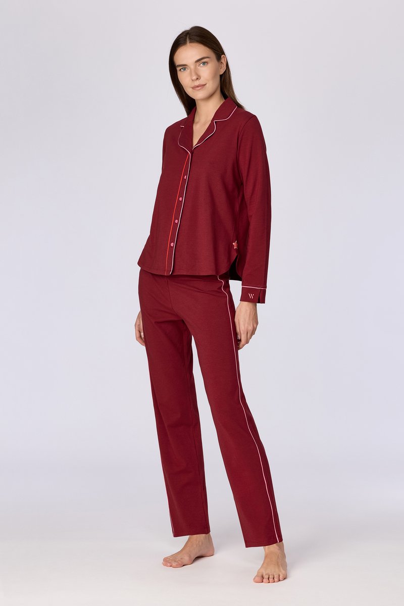 Woody Dames Pyjama - Bordeaux Rood