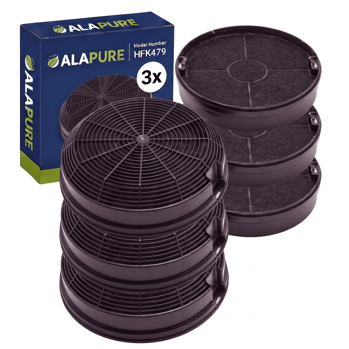 3x Koolstoffilter voor Beko 9178011875 (2 St.)