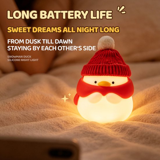 Nachtlampje kinderen, LED nachtlampje met sensor, dimbaar nachtlampje – zacht siliconen nachtlampje met oplaadbare accu-draagbaar nachtkastlampje–voor babykamer, kerstcadeau — afbeelding 4