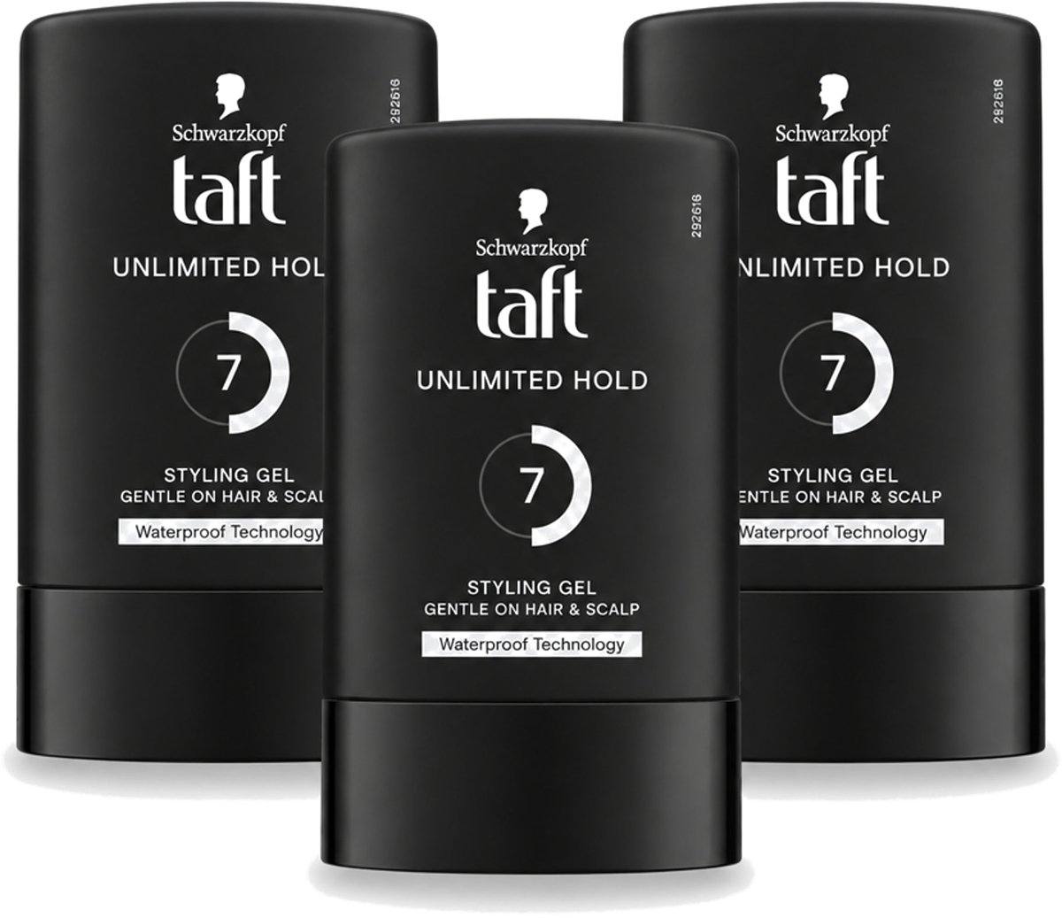 3 x Taft - Unlimited Hold 7 - Styling Gel - Onbegrensde hold - 300 ml - Voordeelverpakking - 3 stuks