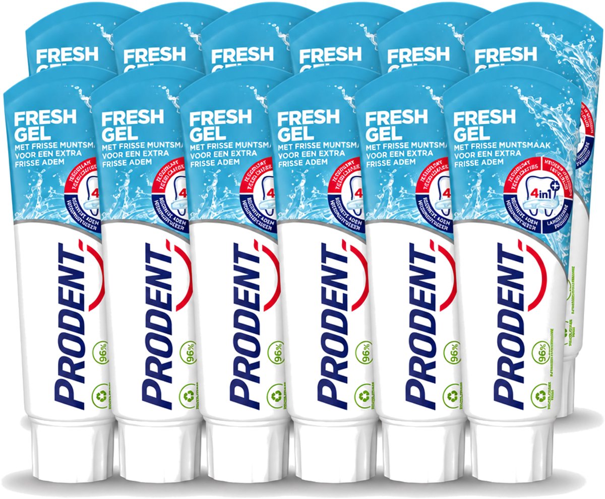 12 x Prodent – Tandpasta – Fresh Gel – 75 ml - Voordeelverpakking - 12 stuks
