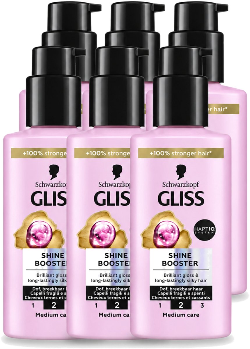 6 x Gliss - Haarserum - Liquid Silk Shine Booster - Fruitige Geur - 100 ml - Voordeelverpakking - 6 stuks