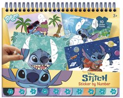 Disney Stitch Stickerpuzzel - Doeboek - Stickeren op nummer - 10 puzzels, 5 stickervellen en 10 kleurplaten - Speelgoed Kinderen - Knutselen - Voor meisjes en jongens - Ook voor kleuters - Vanaf 3 jaar - Totum