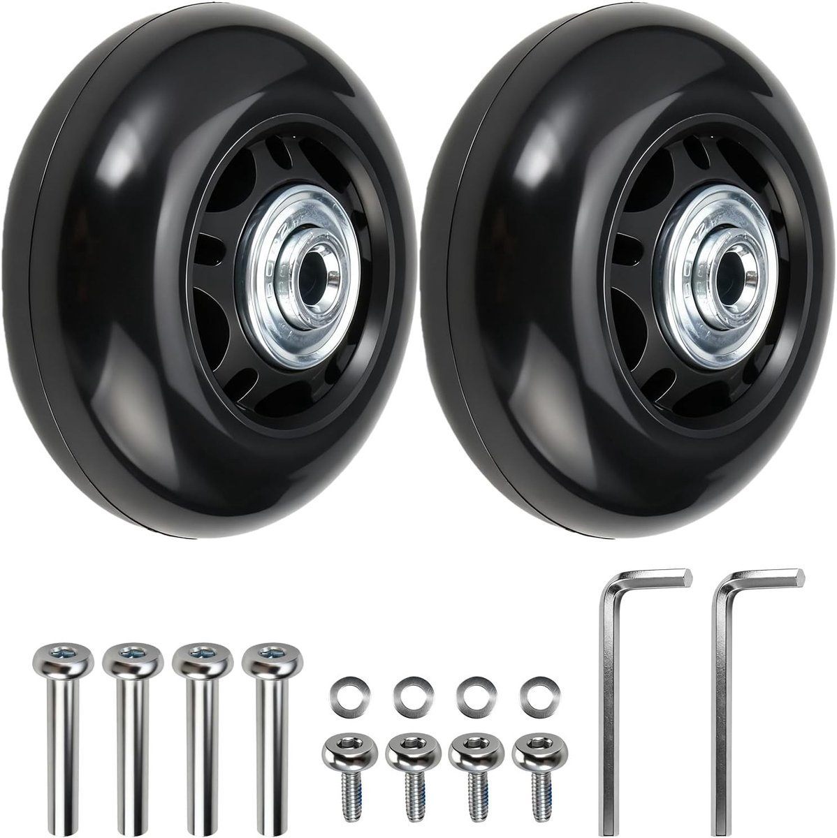 Vervangwielen voor Koffers - 2 Stuks, 64mm×24mm, Duurzame Luggage Wielen, Geschikt voor Reiskoffers, Hoogwaardige Kofferaccessoires