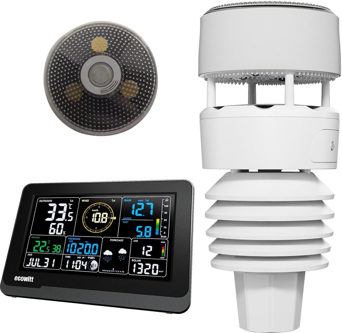 Weerstation met 7-in-1 buitenunit en 7,5 inch LCD-console | Industrohome