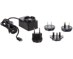 HQ-Power Compacte lader met USB-C-aansluiting, met 4 reisstekkers, geschikt voor Australië, Europa UK en US, 5 V 2.5 A 15 W, zeer laag energieverbruik, compact ontwerp, ideaal voor onderweg, compatibel met Raspberry Pi 4, kabel 150 cm, wit